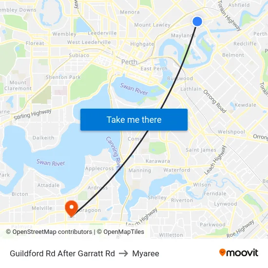 Guildford Rd After Garratt Rd to Myaree map