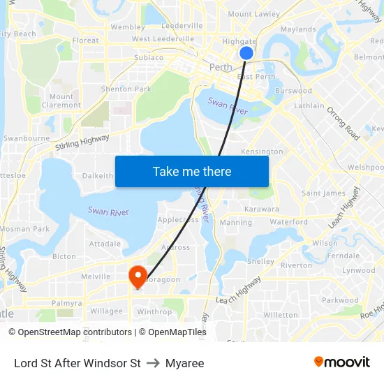 Lord St After Windsor St to Myaree map