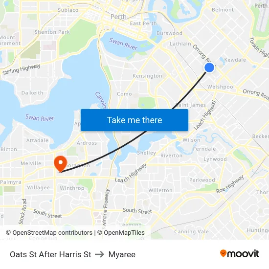 Oats St After Harris St to Myaree map