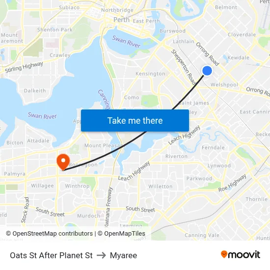 Oats St After Planet St to Myaree map