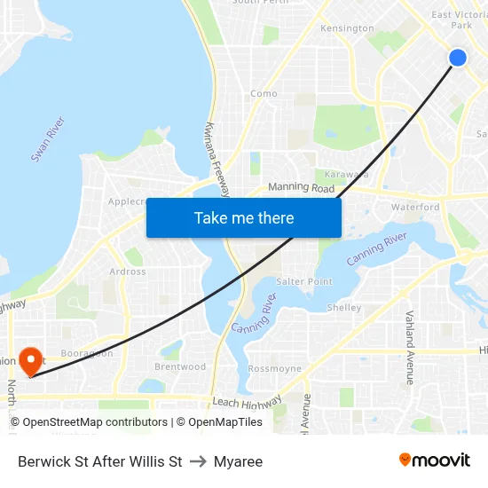 Berwick St After Willis St to Myaree map