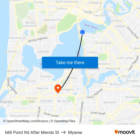 Mill Point Rd After Mends St to Myaree map