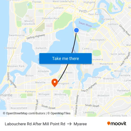 Labouchere Rd After Mill Point Rd to Myaree map