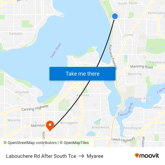 Labouchere Rd After South Tce to Myaree map