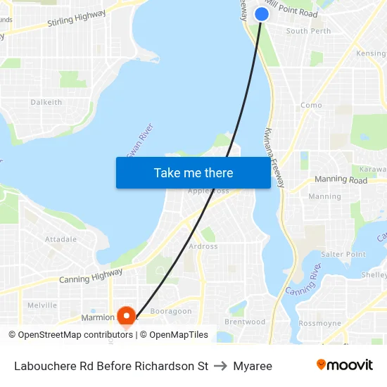 Labouchere Rd Before Richardson St to Myaree map