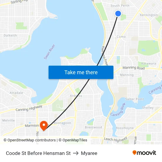 Coode St Before Hensman St to Myaree map