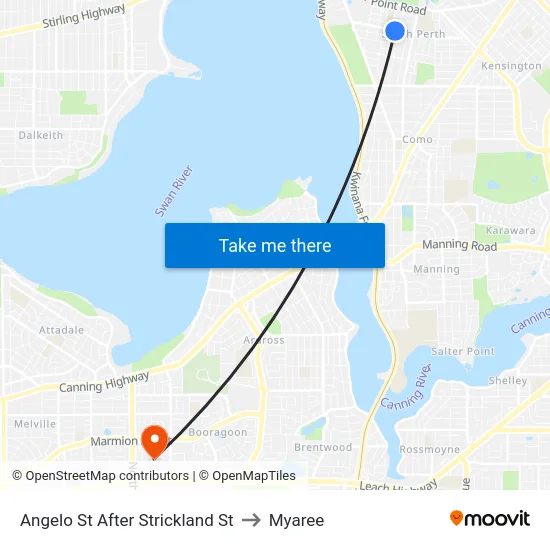 Angelo St After Strickland St to Myaree map