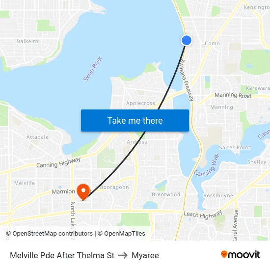 Melville Pde After Thelma St to Myaree map