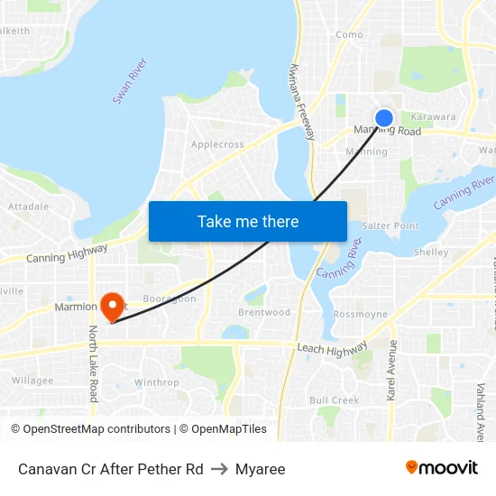 Canavan Cr After Pether Rd to Myaree map