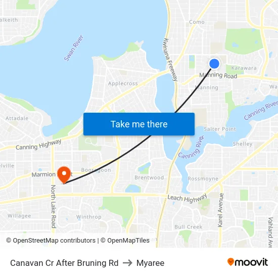 Canavan Cr After Bruning Rd to Myaree map