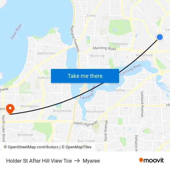 Holder St After Hill View Tce to Myaree map