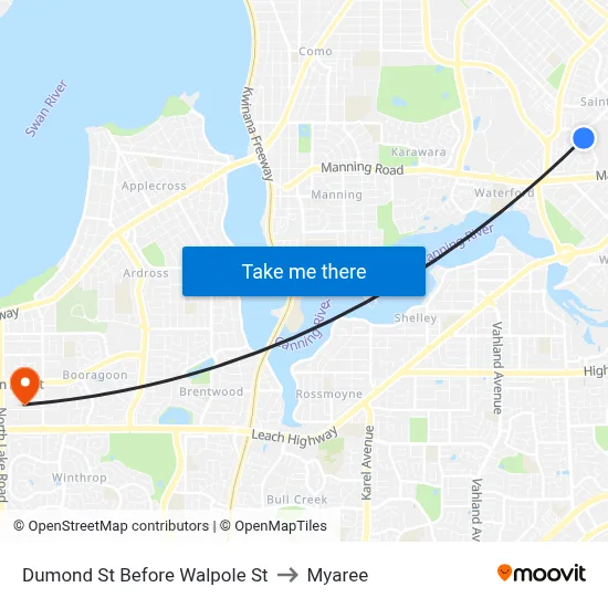 Dumond St Before Walpole St to Myaree map