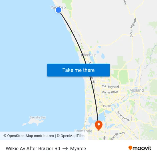 Wilkie Av After Brazier Rd to Myaree map