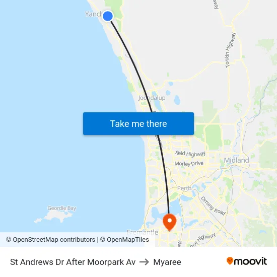 St Andrews Dr After Moorpark Av to Myaree map