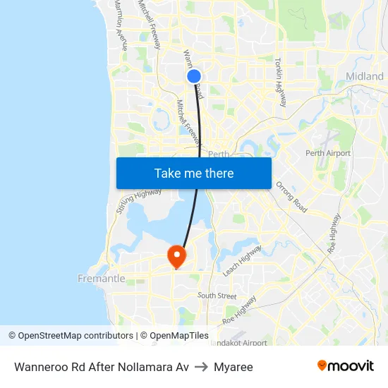 Wanneroo Rd After Nollamara Av to Myaree map