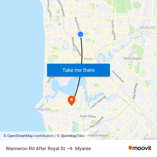 Wanneroo Rd After Royal St to Myaree map