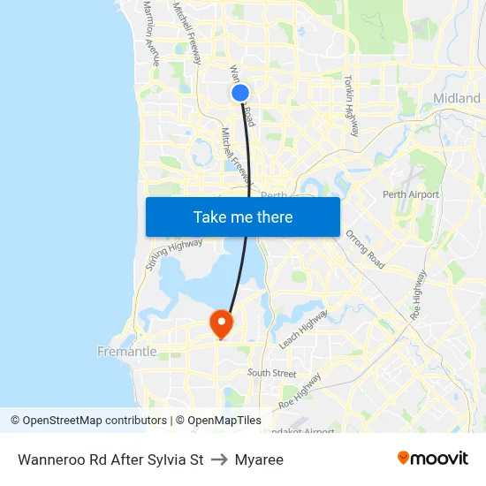 Wanneroo Rd After Sylvia St to Myaree map
