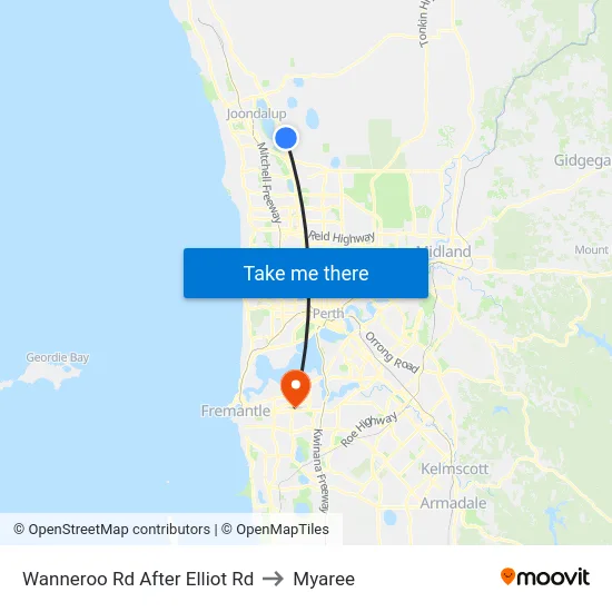 Wanneroo Rd After Elliot Rd to Myaree map