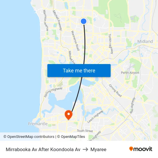 Mirrabooka Av After Koondoola Av to Myaree map