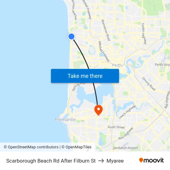 Scarborough Beach Rd After Filburn St to Myaree map