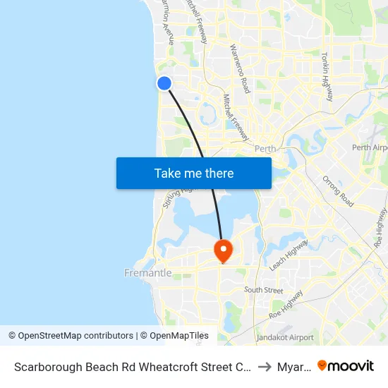 Scarborough Beach Rd Wheatcroft Street Cat Id 22 to Myaree map