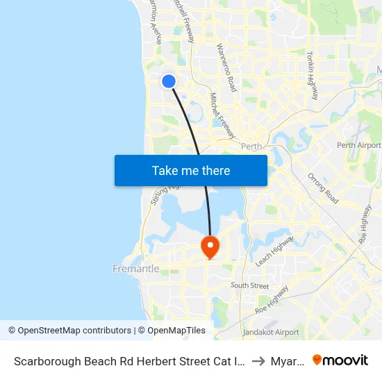 Scarborough Beach Rd Herbert Street Cat Id 27 to Myaree map
