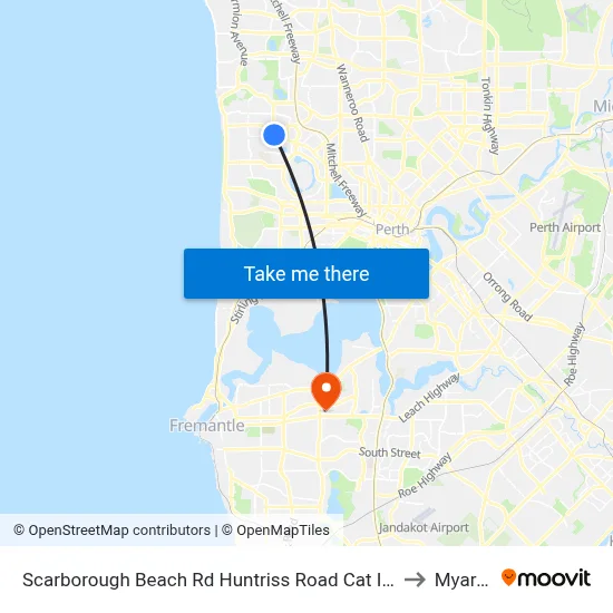 Scarborough Beach Rd Huntriss Road Cat Id 31 to Myaree map