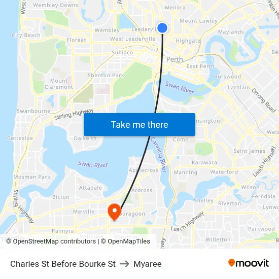 Charles St Before Bourke St to Myaree map