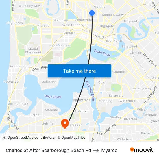 Charles St After Scarborough Beach Rd to Myaree map