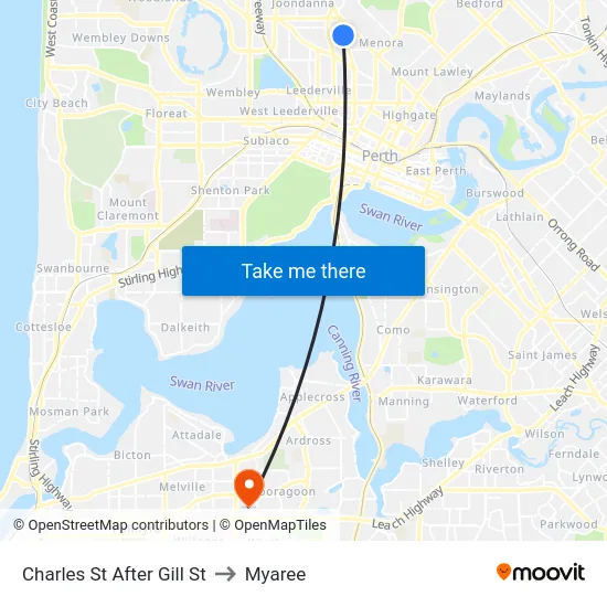 Charles St After Gill St to Myaree map