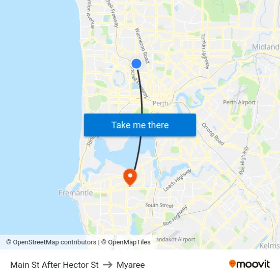 Main St After Hector St to Myaree map