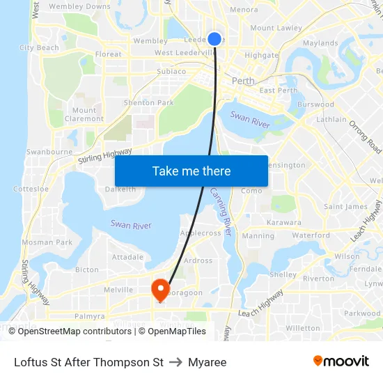 Loftus St After Thompson St to Myaree map