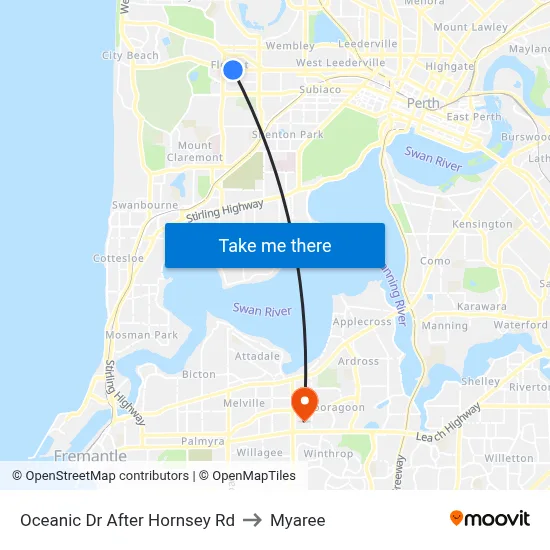 Oceanic Dr After Hornsey Rd to Myaree map