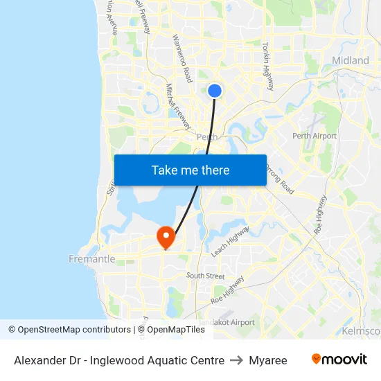Alexander Dr - Inglewood Aquatic Centre to Myaree map