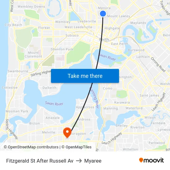 Fitzgerald St After Russell Av to Myaree map