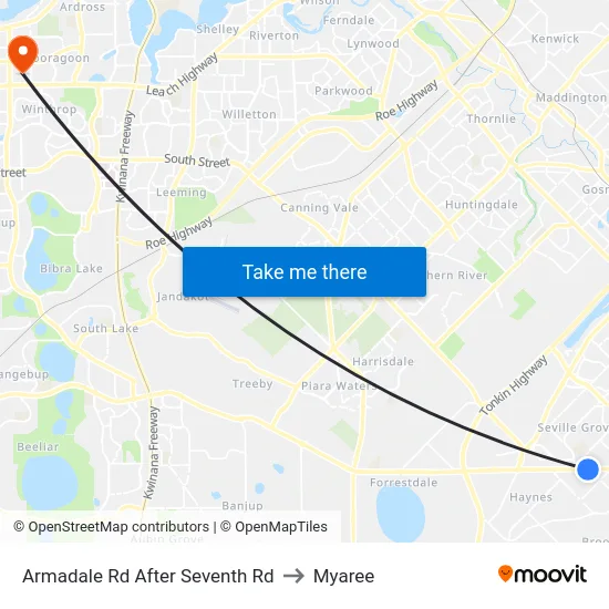 Armadale Rd After Seventh Rd to Myaree map