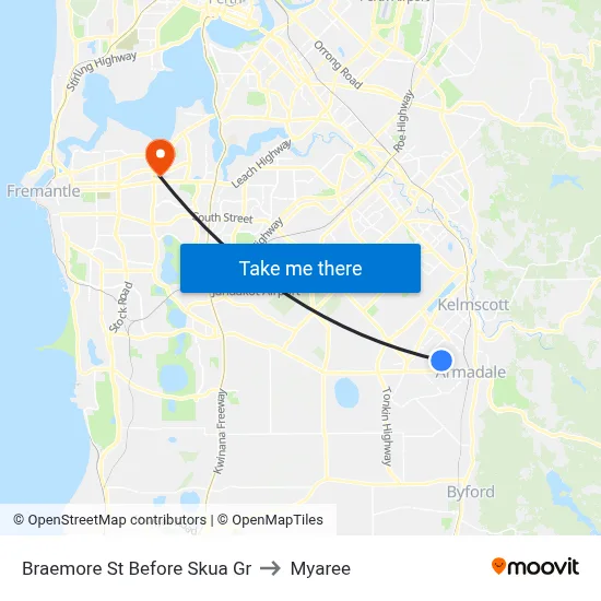 Braemore St Before Skua Gr to Myaree map