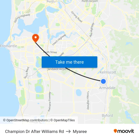 Champion Dr After Williams Rd to Myaree map