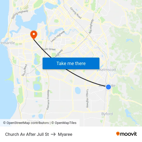 Church Av After Jull St to Myaree map