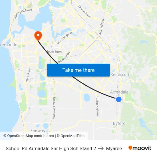 School Rd Armadale Snr High Sch Stand 2 to Myaree map