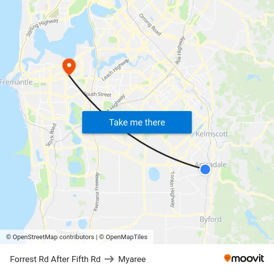 Forrest Rd After Fifth Rd to Myaree map