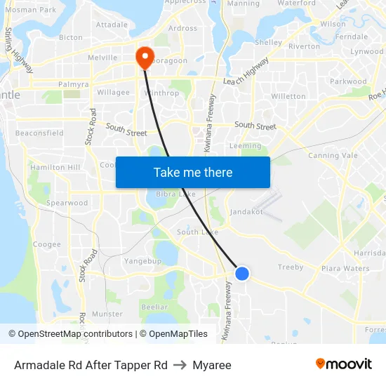 Armadale Rd After Tapper Rd to Myaree map