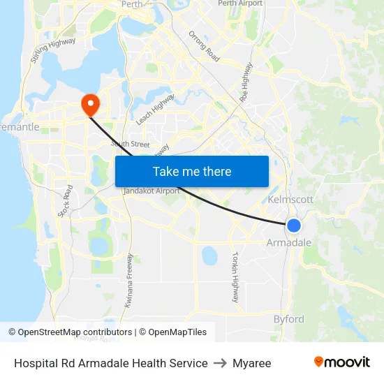 Hospital Rd Armadale Health Service to Myaree map