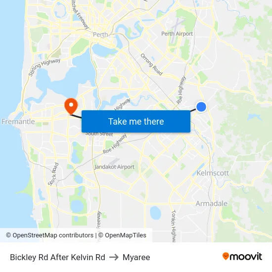 Bickley Rd After Kelvin Rd to Myaree map