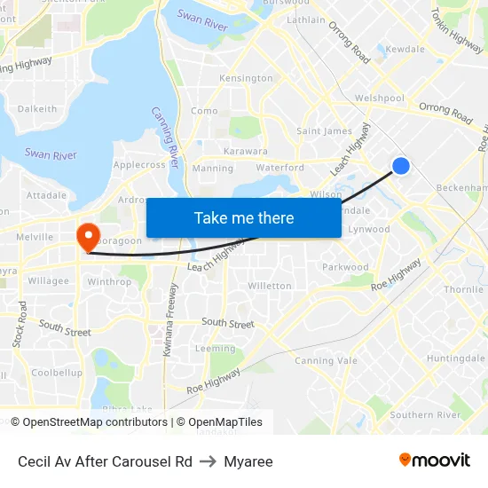 Cecil Av After Carousel Rd to Myaree map