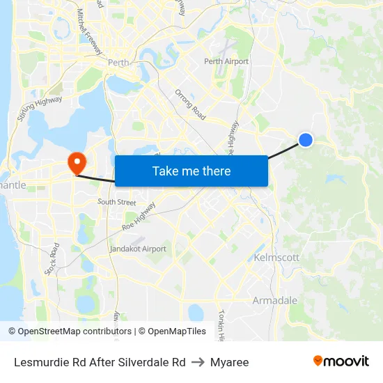 Lesmurdie Rd After Silverdale Rd to Myaree map