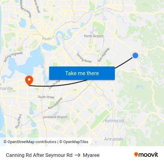 Canning Rd After Seymour Rd to Myaree map