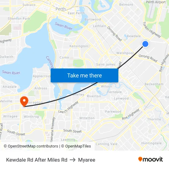 Kewdale Rd After Miles Rd to Myaree map