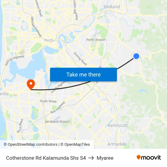 Cotherstone Rd Kalamunda Shs S4 to Myaree map