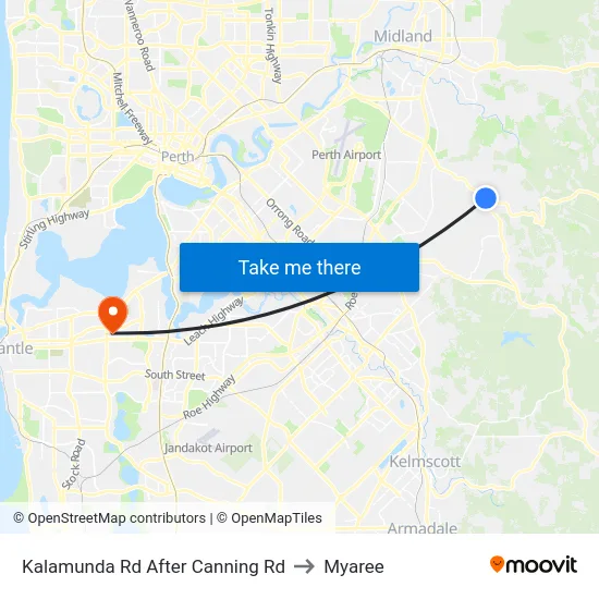 Kalamunda Rd After Canning Rd to Myaree map